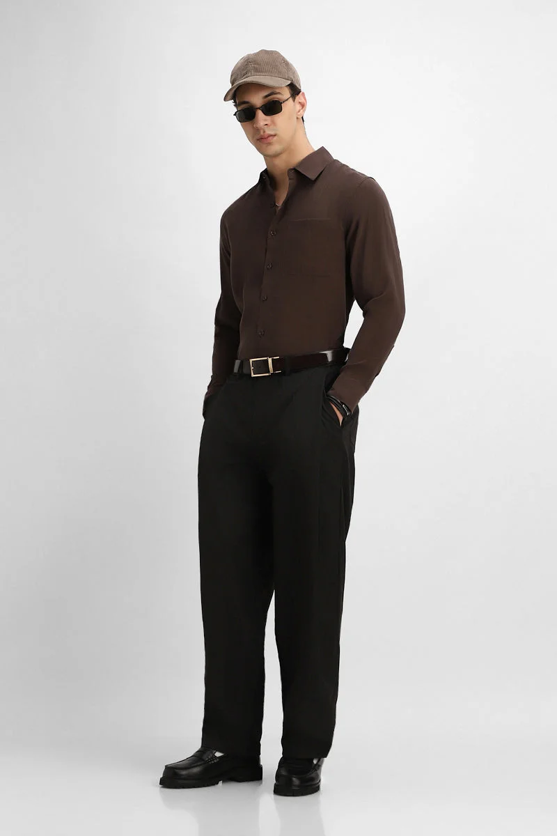 Snitch Black Black Baggy Trousers for Men | Best Price UAE